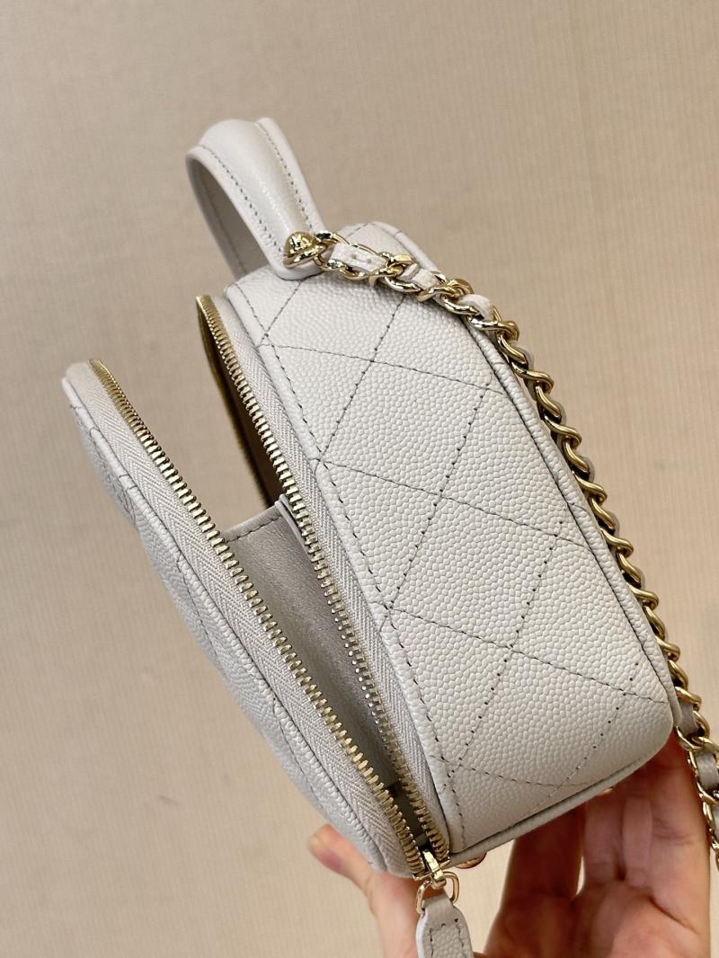 Chanel Grained Calfskin Top Handle Bag Grey AS4438