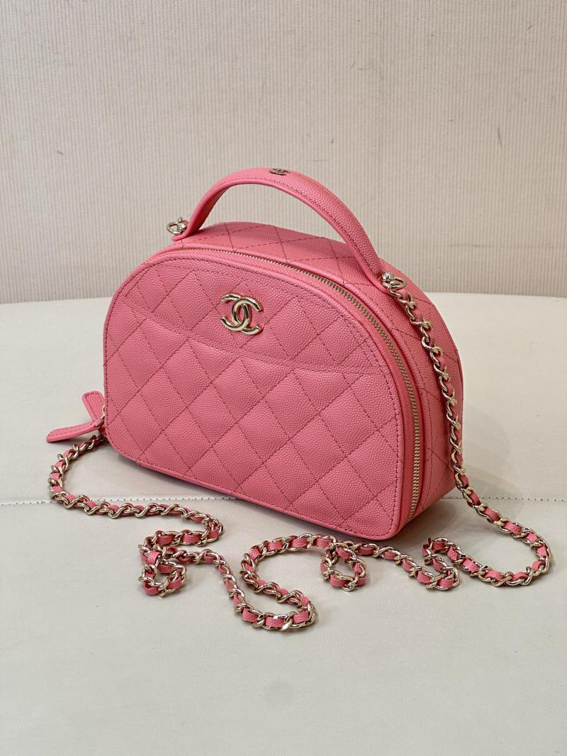 Chanel Grained Calfskin Top Handle Bag Pink AS4438