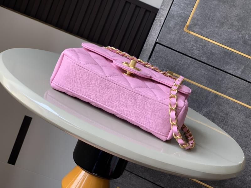 Mini Chanel Leather Flap Bag Pink AS5329