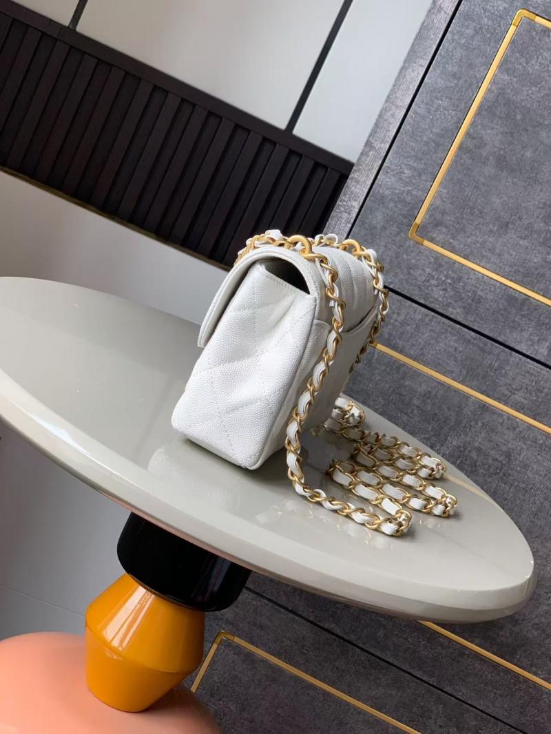 Mini Chanel Leather Flap Bag White AS5329