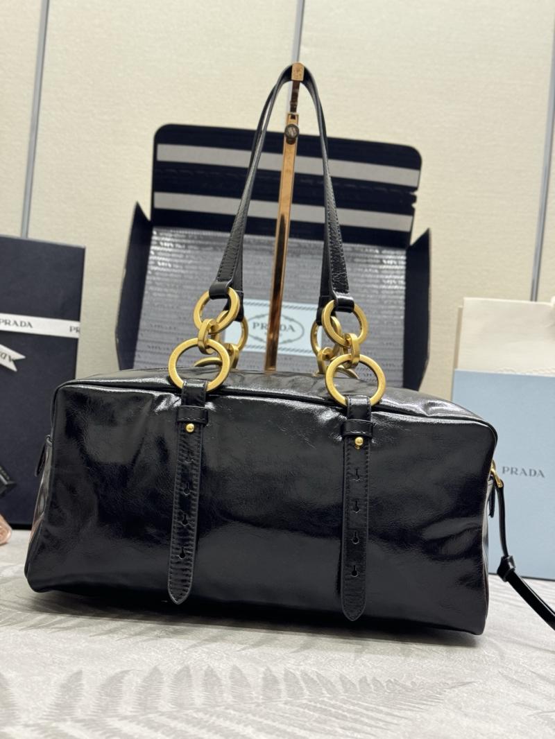 Prada Dangle medium leather top-handle bag Black 1BB138