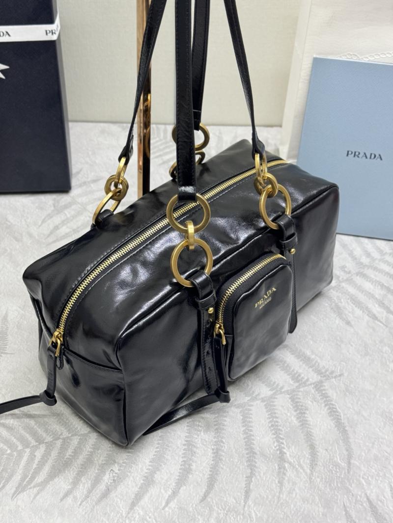 Prada Dangle medium leather top-handle bag Black 1BB138