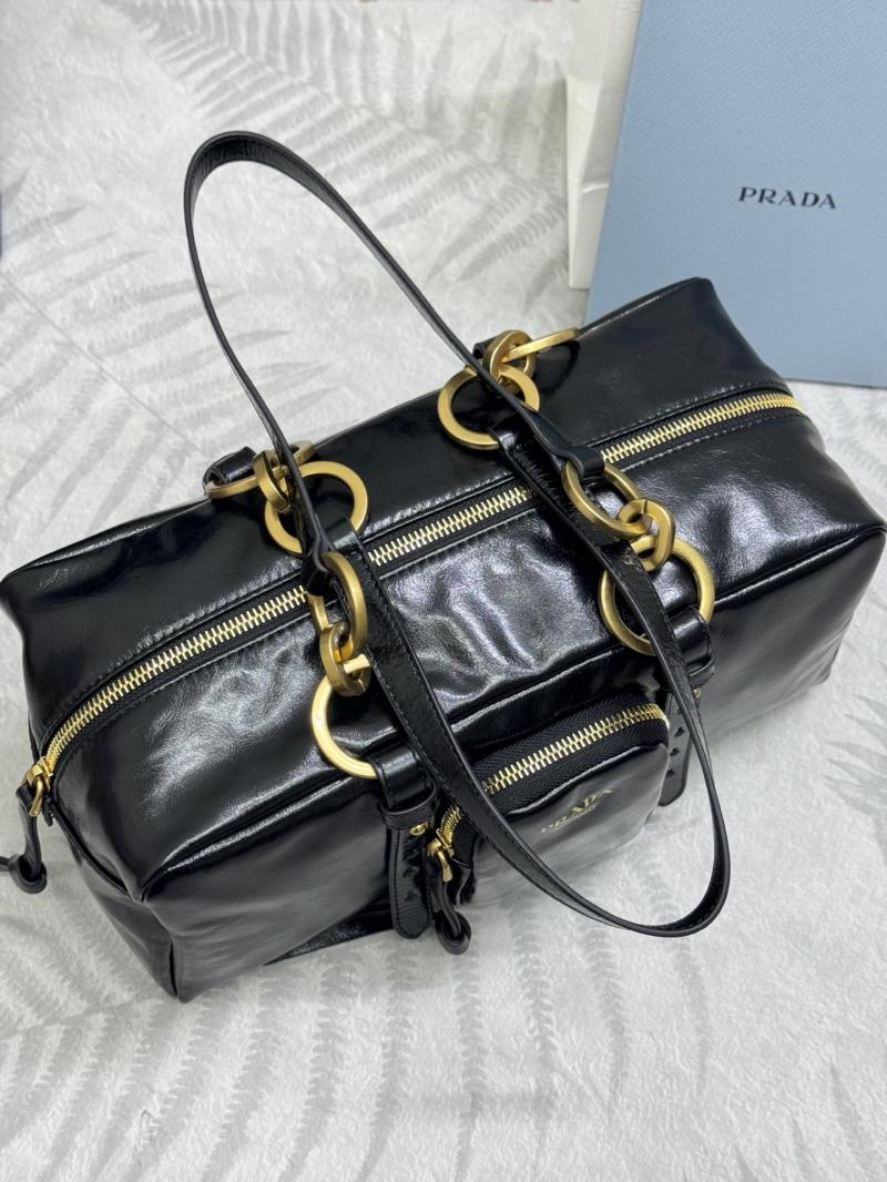 Prada Dangle medium leather top-handle bag Black 1BB138