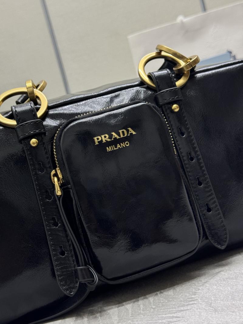 Prada Dangle medium leather top-handle bag Black 1BB138