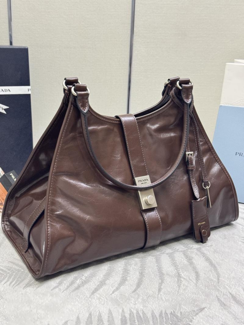 Prada Large leather tote bag Dark Brown 1BG570