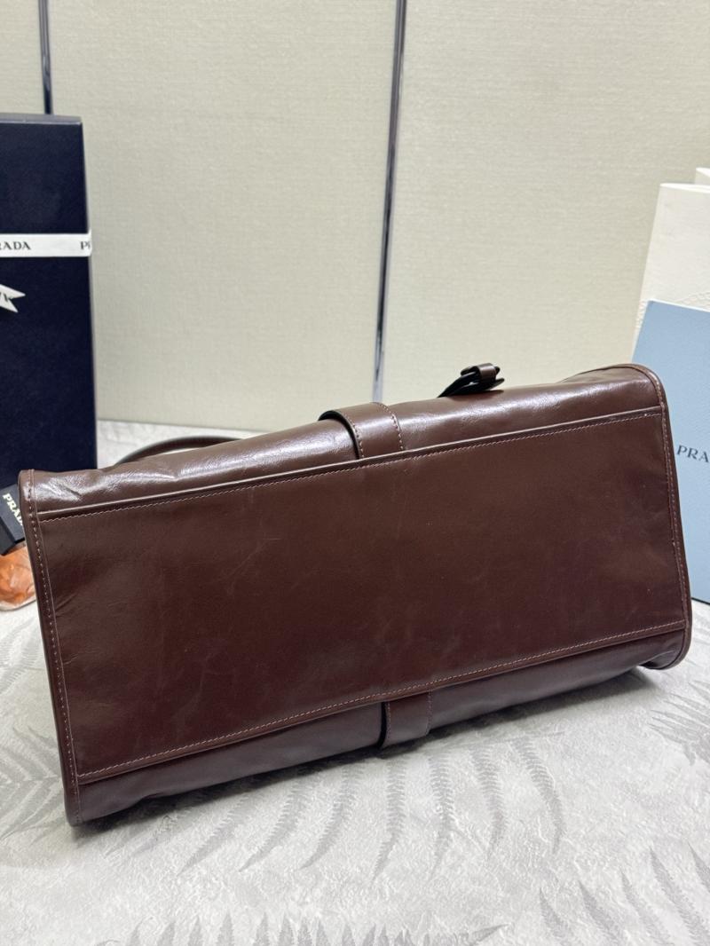 Prada Large leather tote bag Dark Brown 1BG570