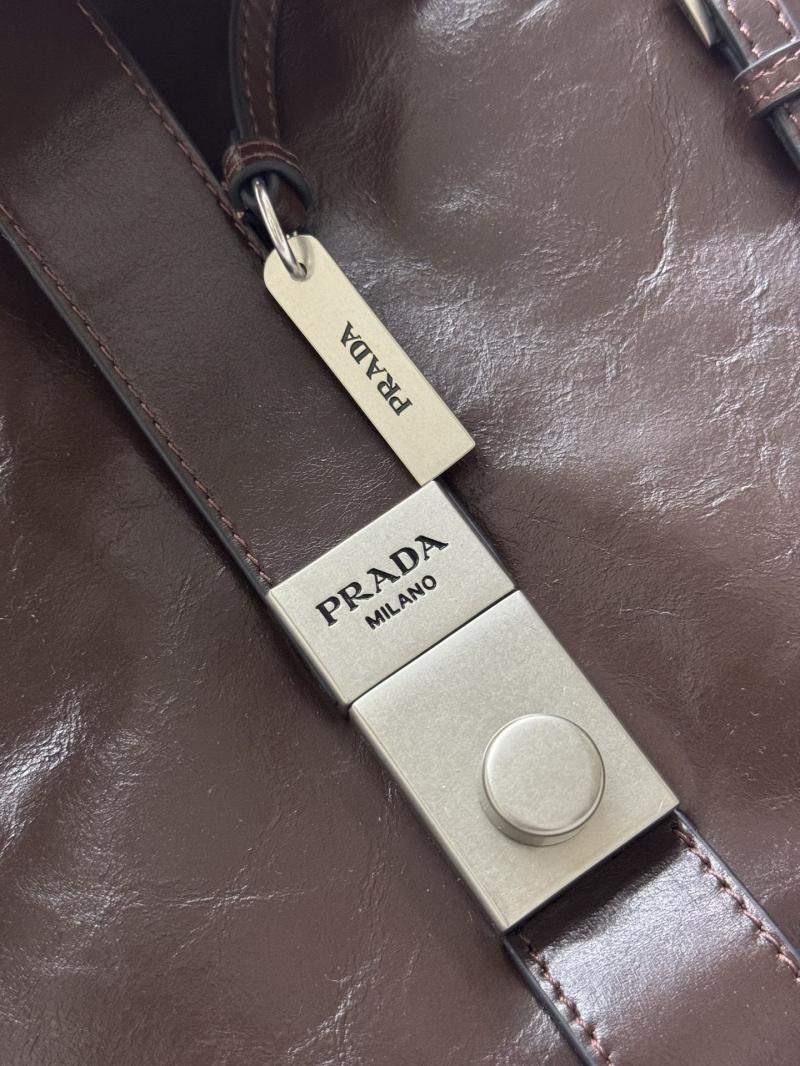 Prada Large leather tote bag Dark Brown 1BG570