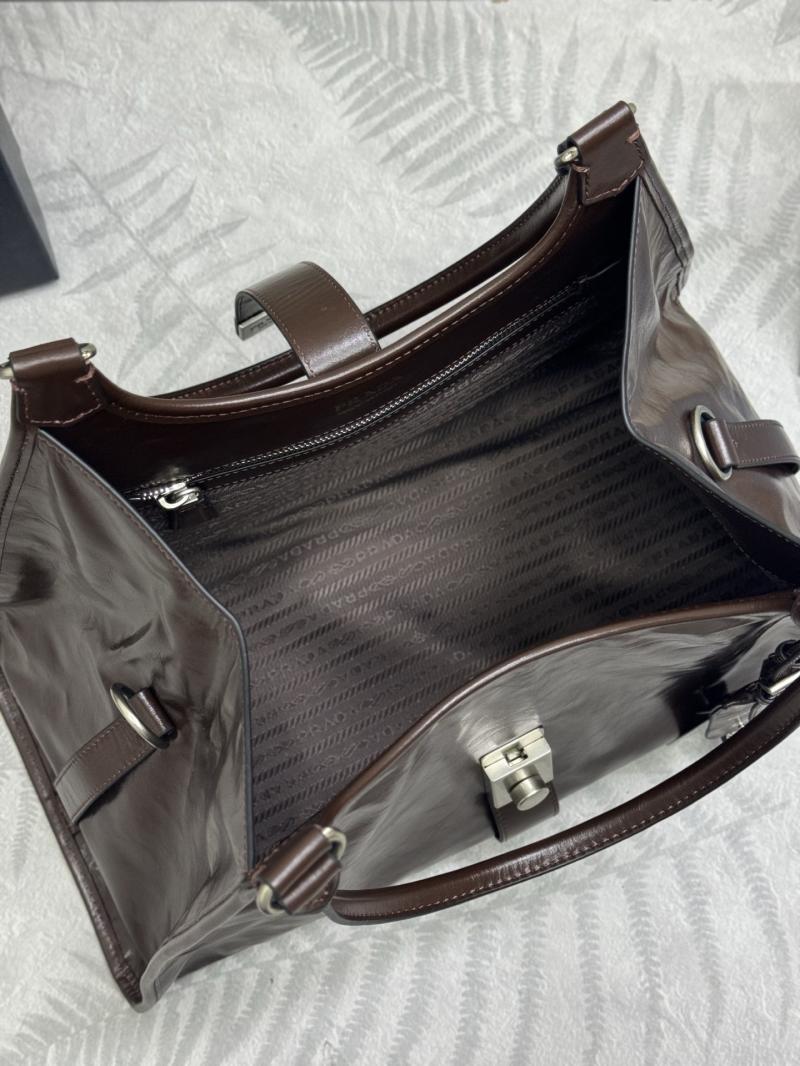 Prada Large leather tote bag Dark Brown 1BG570