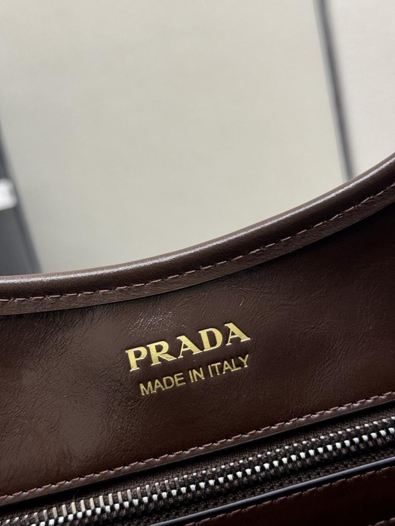 Prada Large leather tote bag Dark Brown 1BG570
