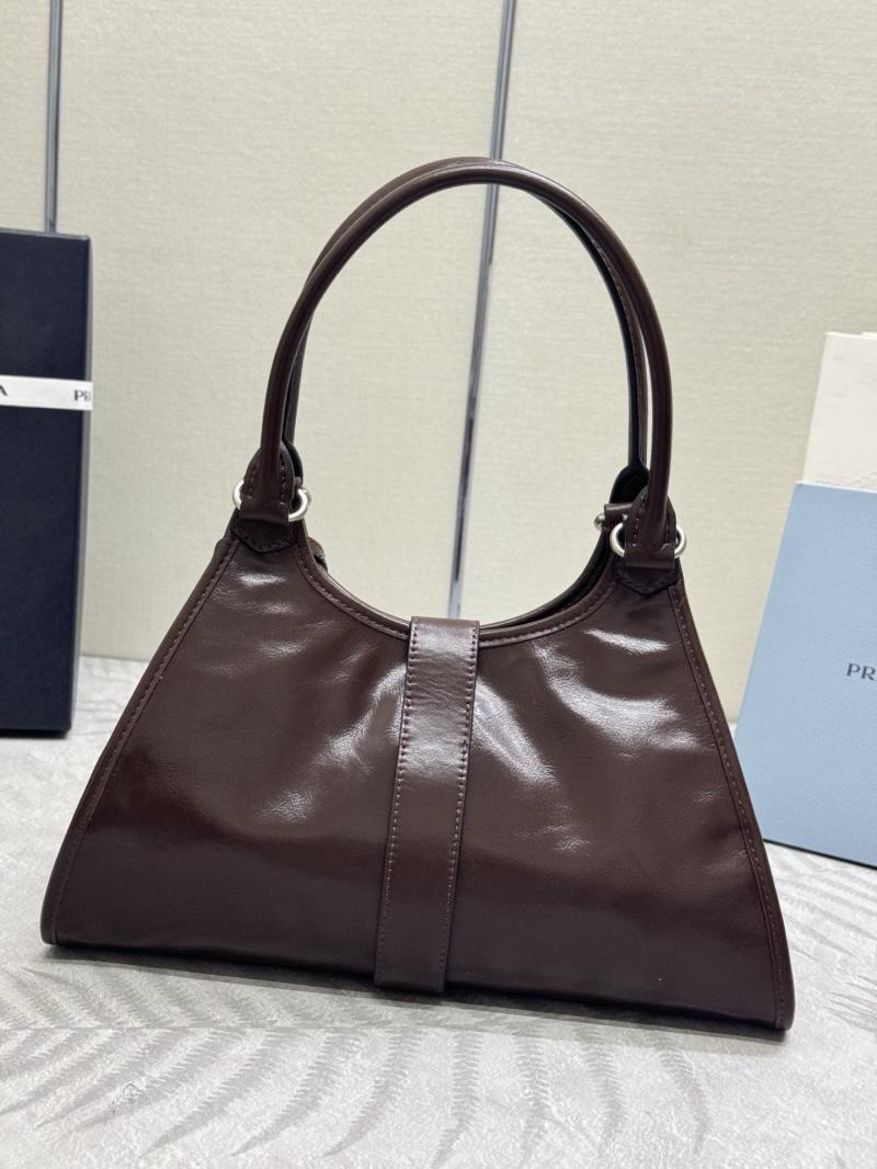 Prada Medium leather tote bag Dark Brown 1BG563