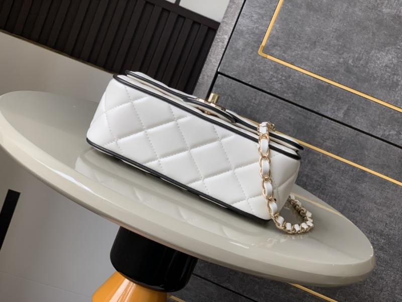 Small Chanel Lambskin Flap Bag White AS5149