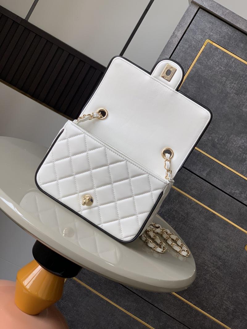 Small Chanel Lambskin Flap Bag White AS5149
