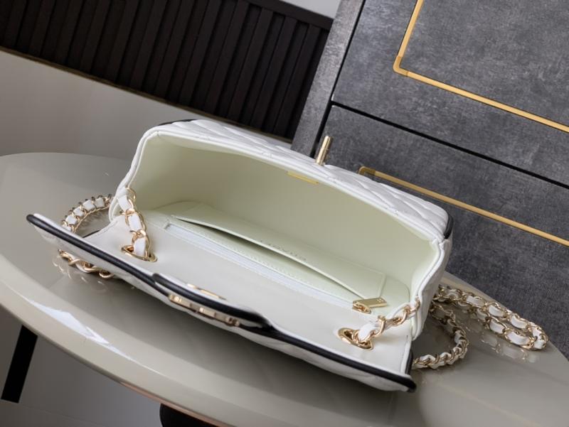 Small Chanel Lambskin Flap Bag White AS5149