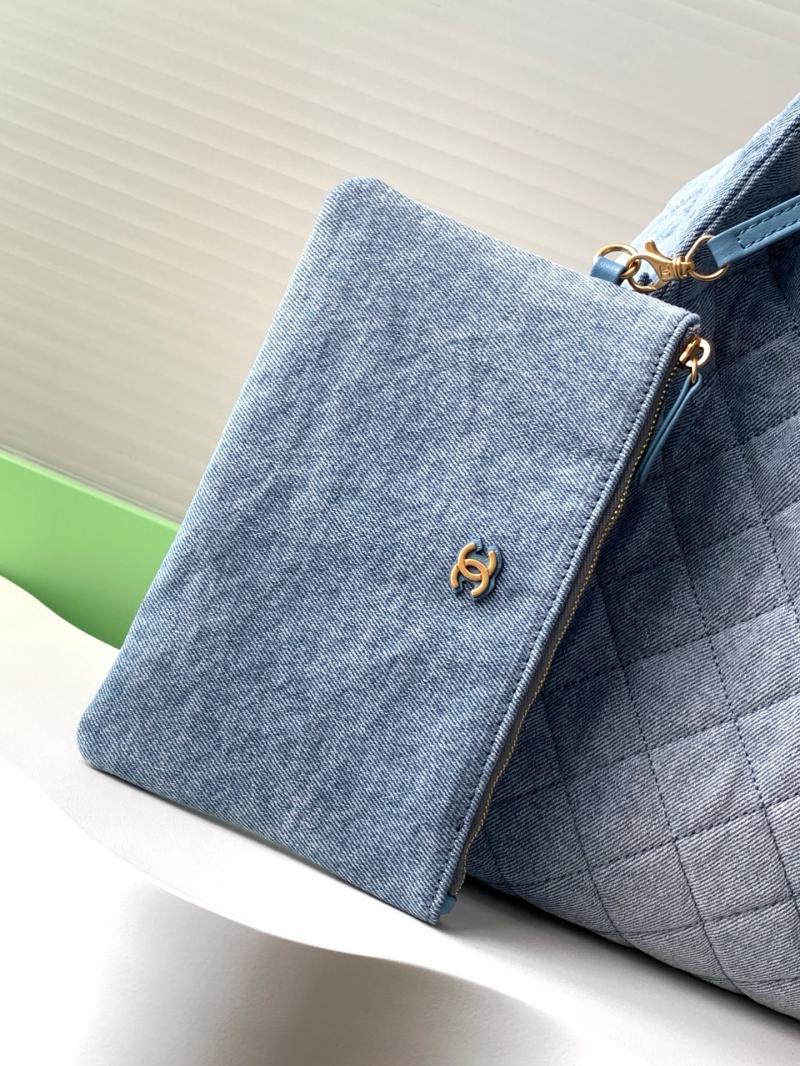 Chanel Denim 25 Medium Handbag Blue AS5311