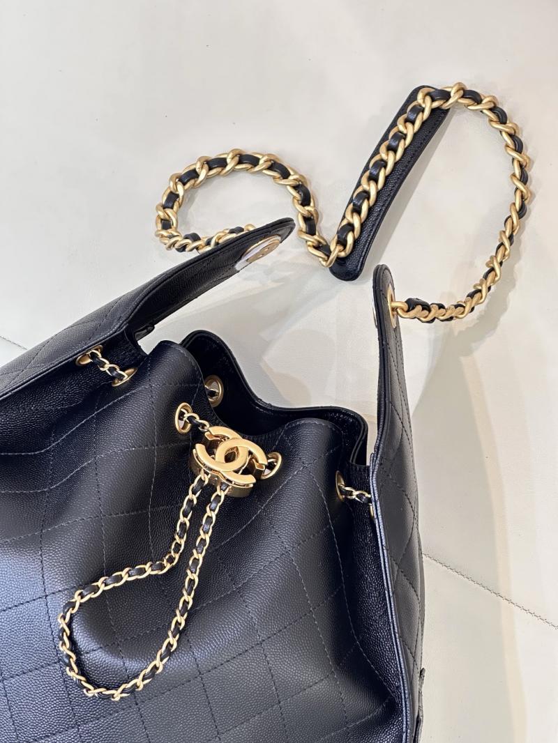Chanel Grained Calfskin 25 Medium Handbag Black AS5311