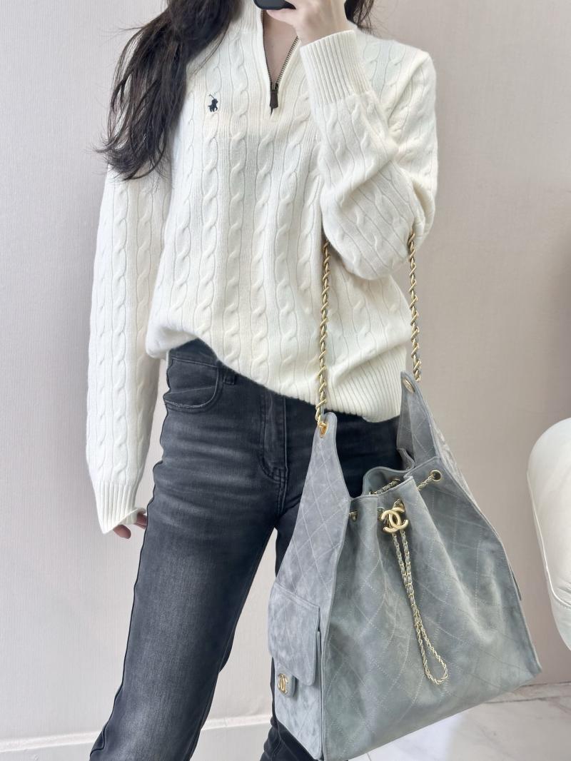 Chanel Suede 25 Medium Handbag Grey AS5311
