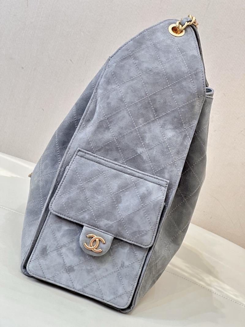 Chanel Suede 25 Medium Handbag Grey AS5311