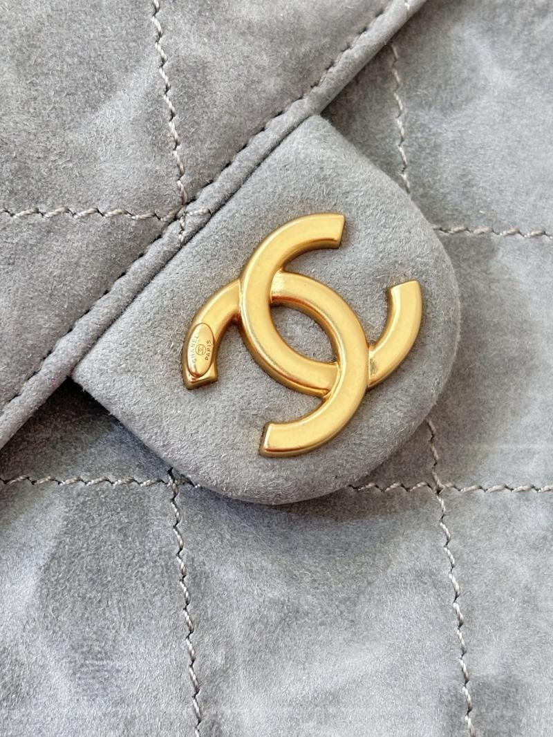 Chanel Suede 25 Medium Handbag Grey AS5311