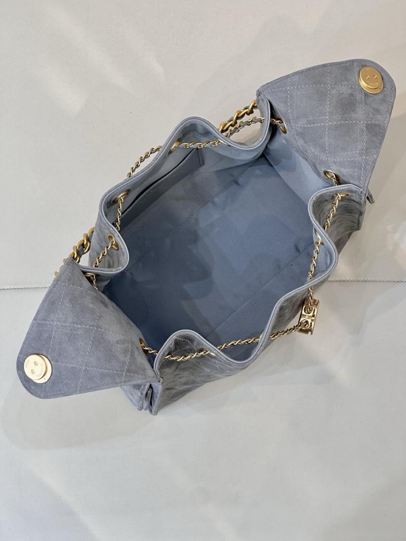 Chanel Suede 25 Medium Handbag Grey AS5311