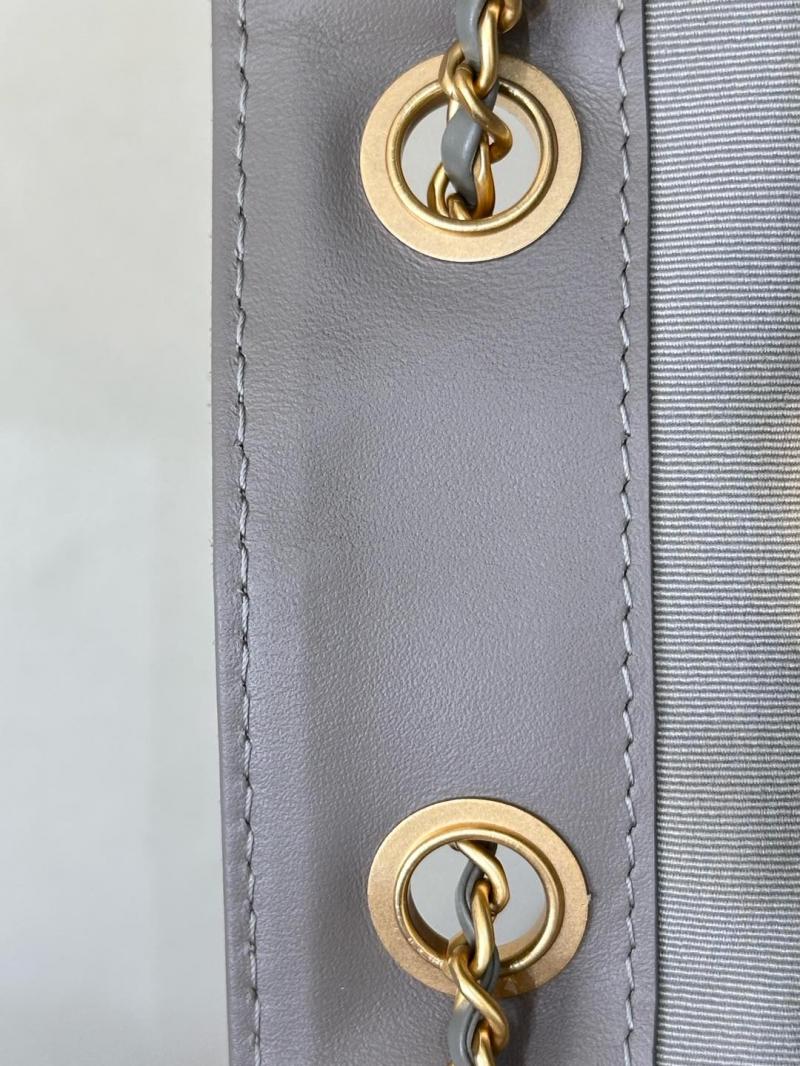 Chanel Suede 25 Small Handbag Light Grey AS2593