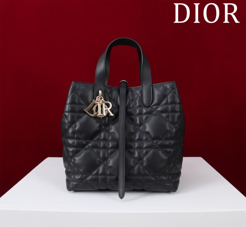 Medium Dior Toujours Vertical Tote Bag Black M2836