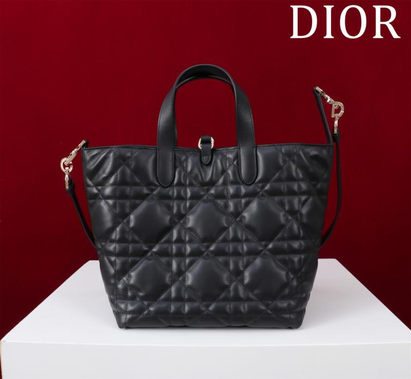 Medium Dior Toujours Vertical Tote Bag Black M2836