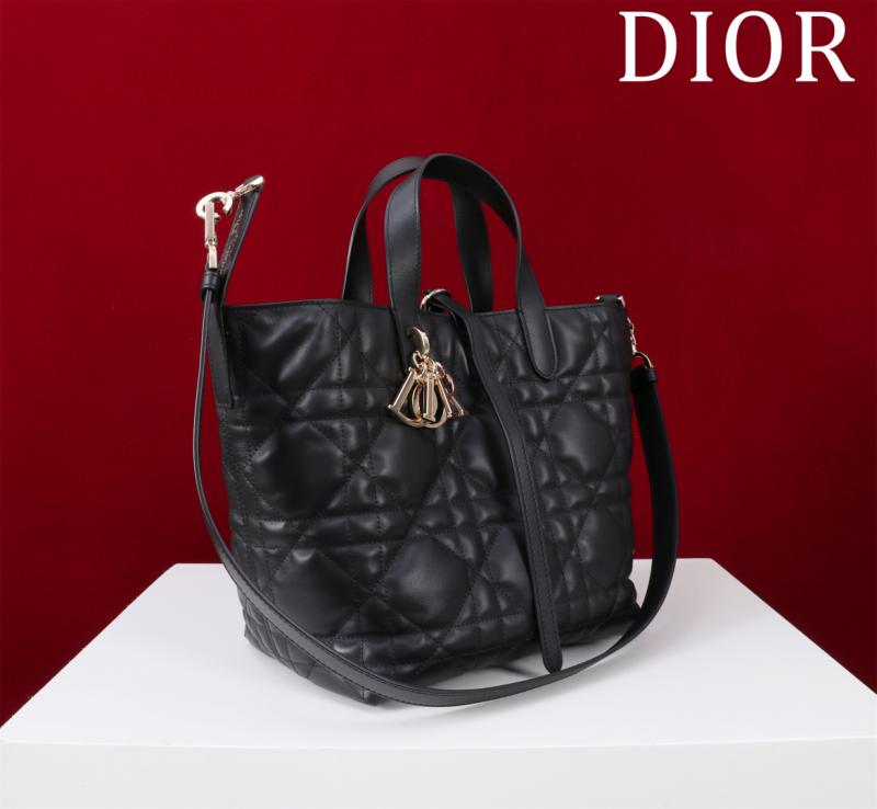 Medium Dior Toujours Vertical Tote Bag Black M2836