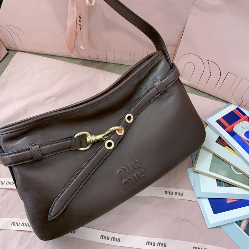 Miu Miu Aventure nappa leather bag Briarwood 5BC182
