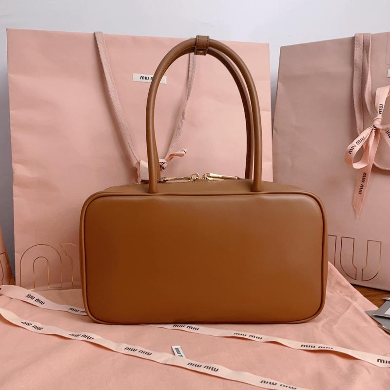 Miu Miu Medium Beau leather Bag Cognac 5BB172