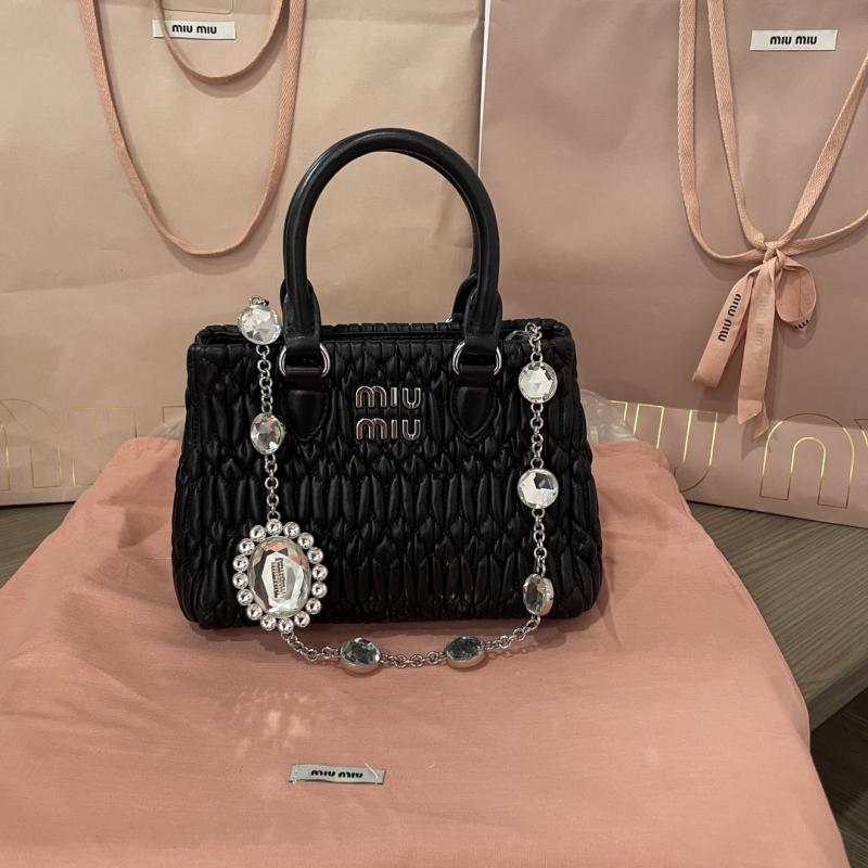 Miu Miu Nappa Leather Handbag Black 5BA251
