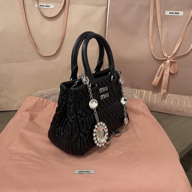 Miu Miu Nappa Leather Handbag Black 5BA251