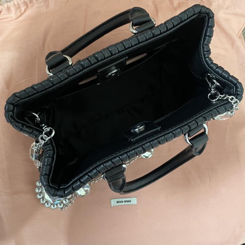 Miu Miu Nappa Leather Handbag Black 5BA251