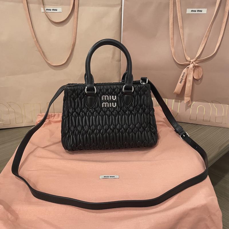 Miu Miu Nappa Leather Handbag Black 5BA251