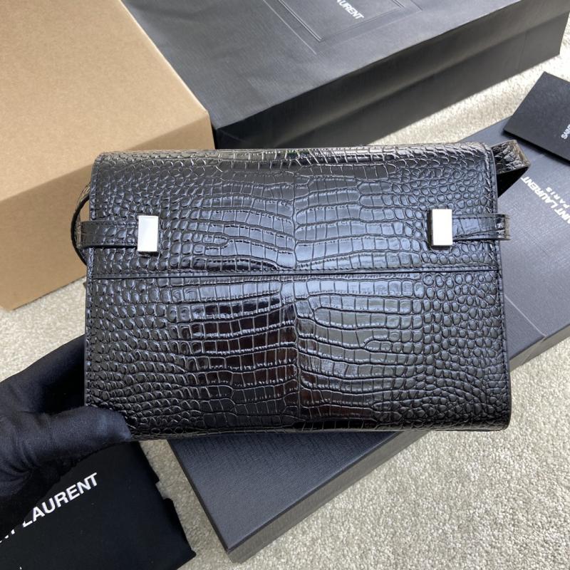 Saint Laurent Manhattan Small Bag Black Crocodile 675626