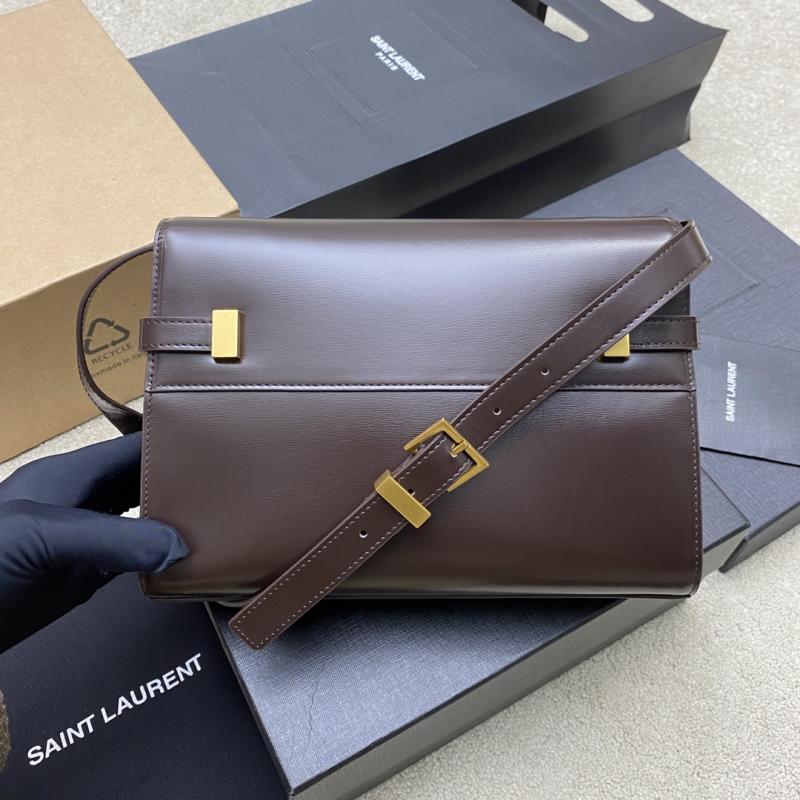 Saint Laurent Manhattan Small Shoulder Bag Burgundy 675626