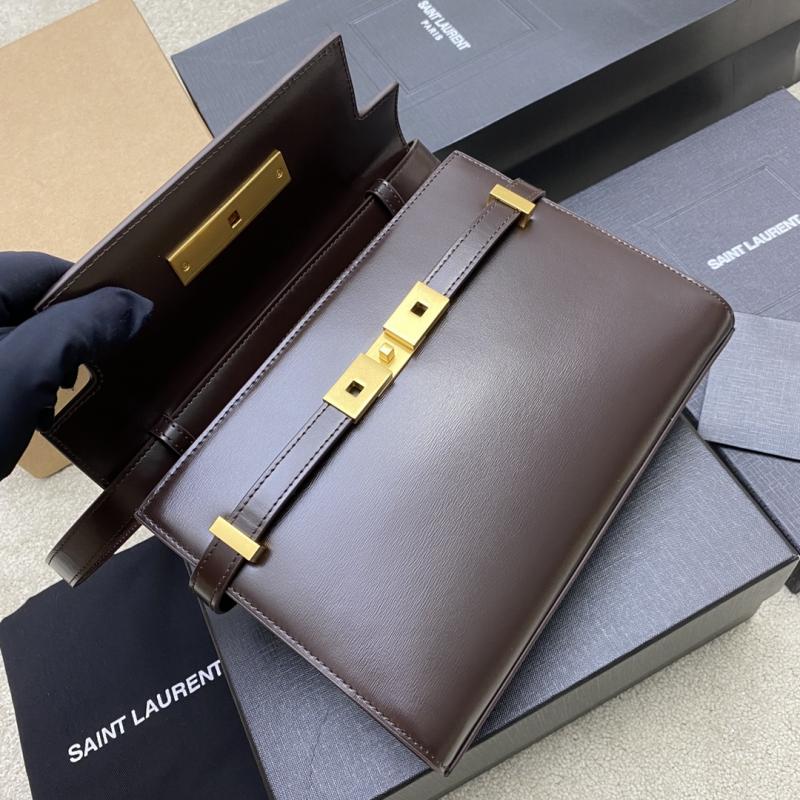 Saint Laurent Manhattan Small Shoulder Bag Burgundy 675626