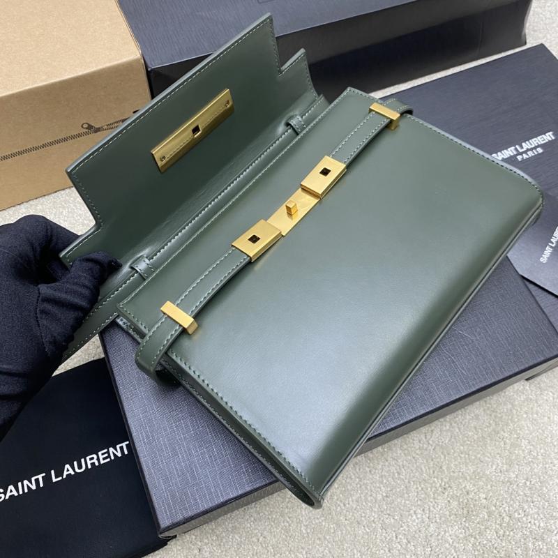 Saint Laurent Manhattan Small Shoulder Bag Green 675626