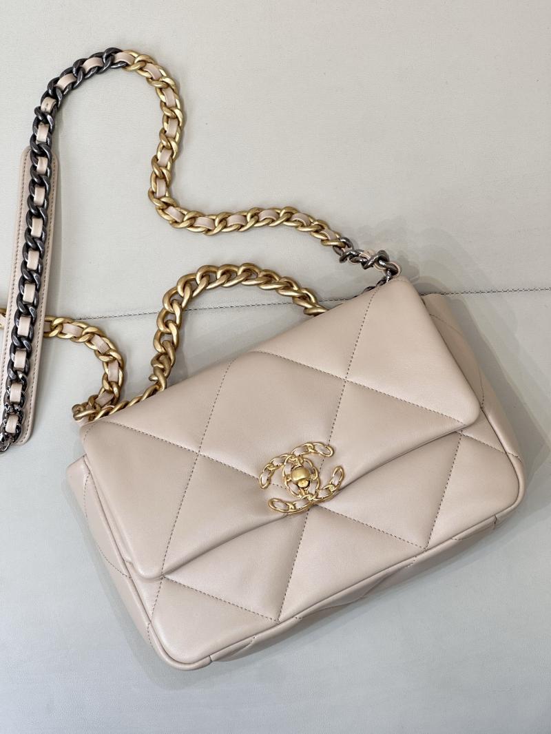 Chanel 19 Lambskin Flap Handbag Beige AS1160