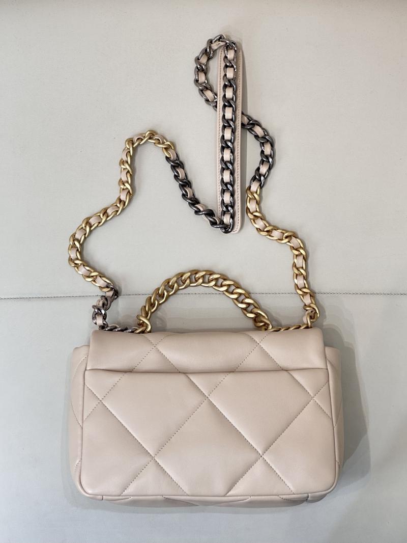 Chanel 19 Lambskin Flap Handbag Beige AS1160