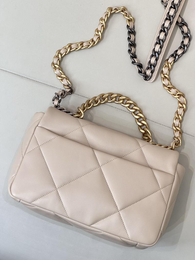 Chanel 19 Lambskin Flap Handbag Beige AS1160