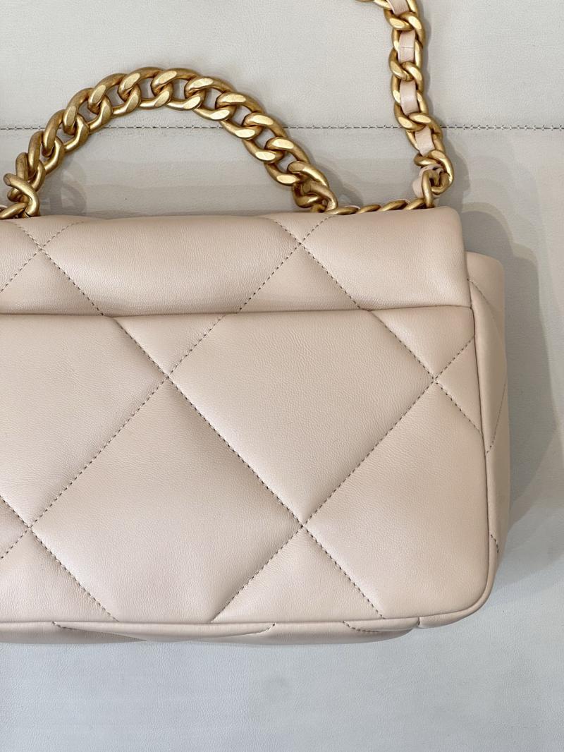 Chanel 19 Lambskin Flap Handbag Beige AS1160