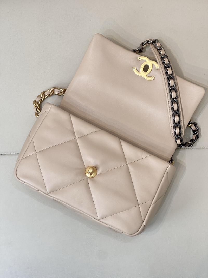 Chanel 19 Lambskin Flap Handbag Beige AS1160