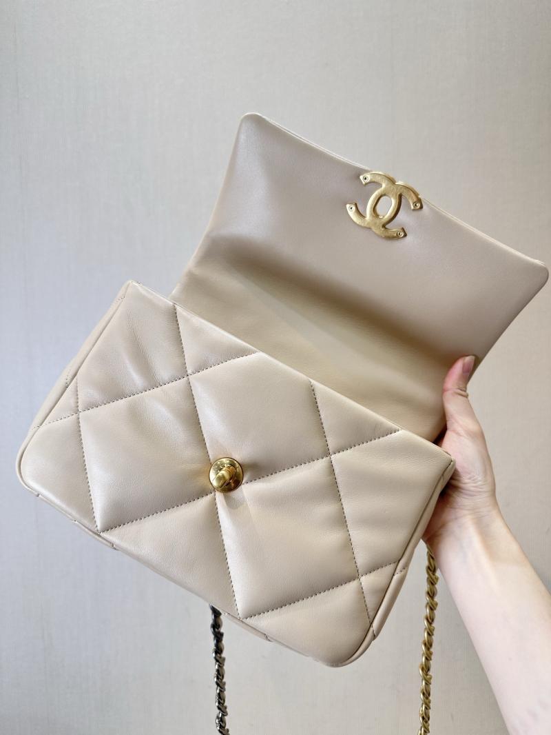 Chanel 19 Lambskin Flap Handbag Beige AS1160
