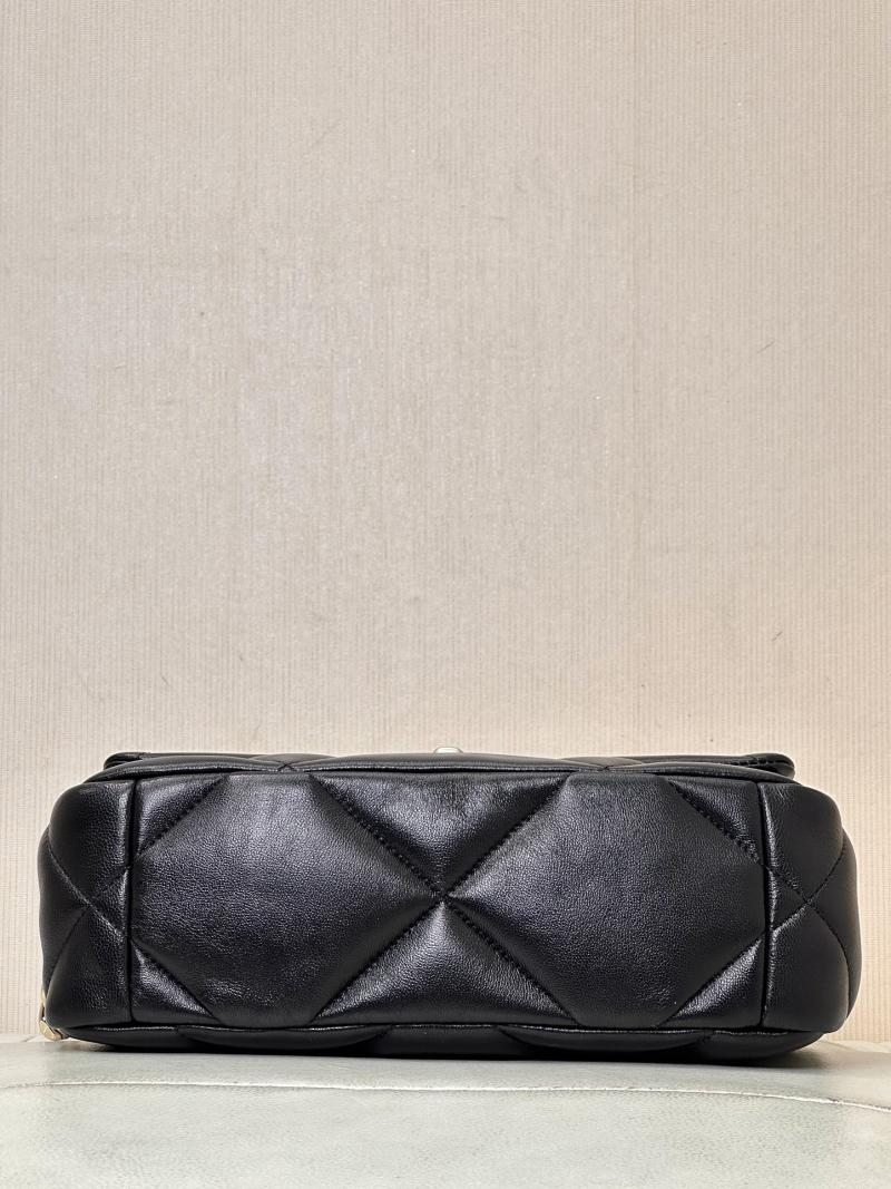 Chanel 19 Lambskin Flap Handbag Black with Silver AS1160