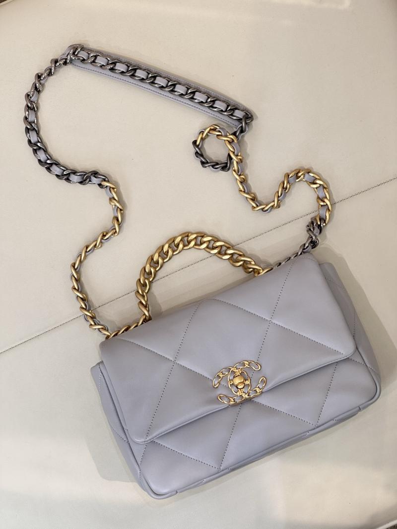 Chanel 19 Lambskin Flap Handbag Grey AS1160