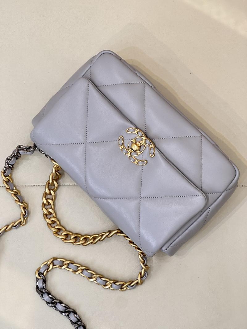 Chanel 19 Lambskin Flap Handbag Grey AS1160