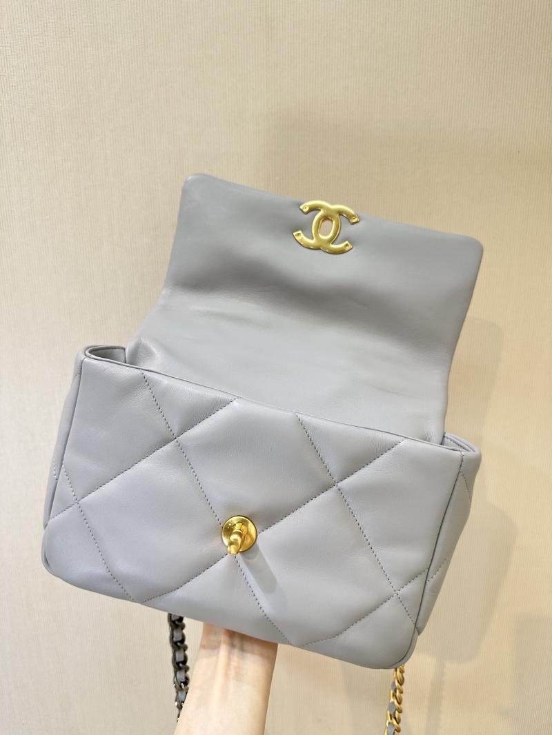 Chanel 19 Lambskin Flap Handbag Grey AS1160
