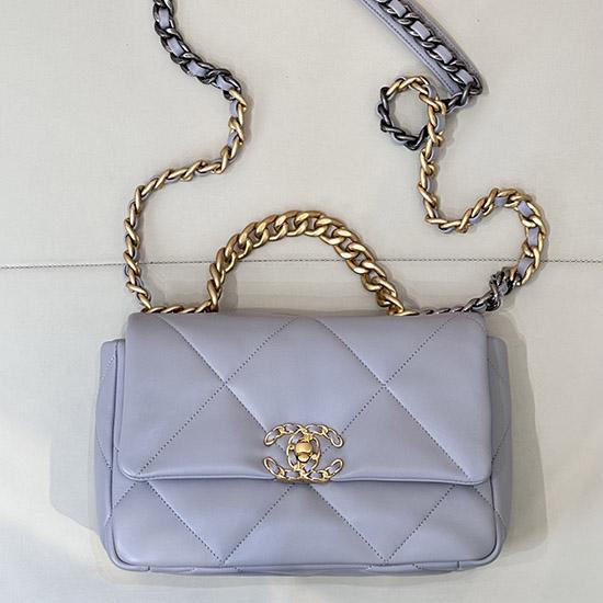 Chanel 19 Lambskin Flap Handbag Grey AS1160
