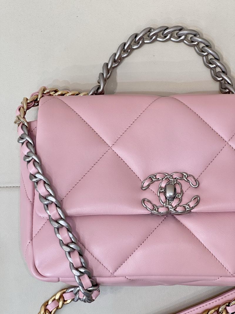 Chanel 19 Lambskin Flap Handbag Pink AS1160