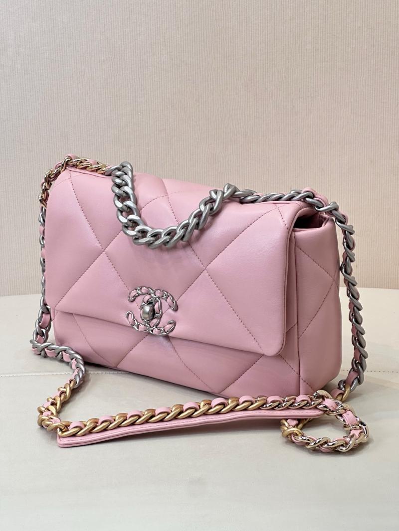 Chanel 19 Lambskin Flap Handbag Pink AS1160